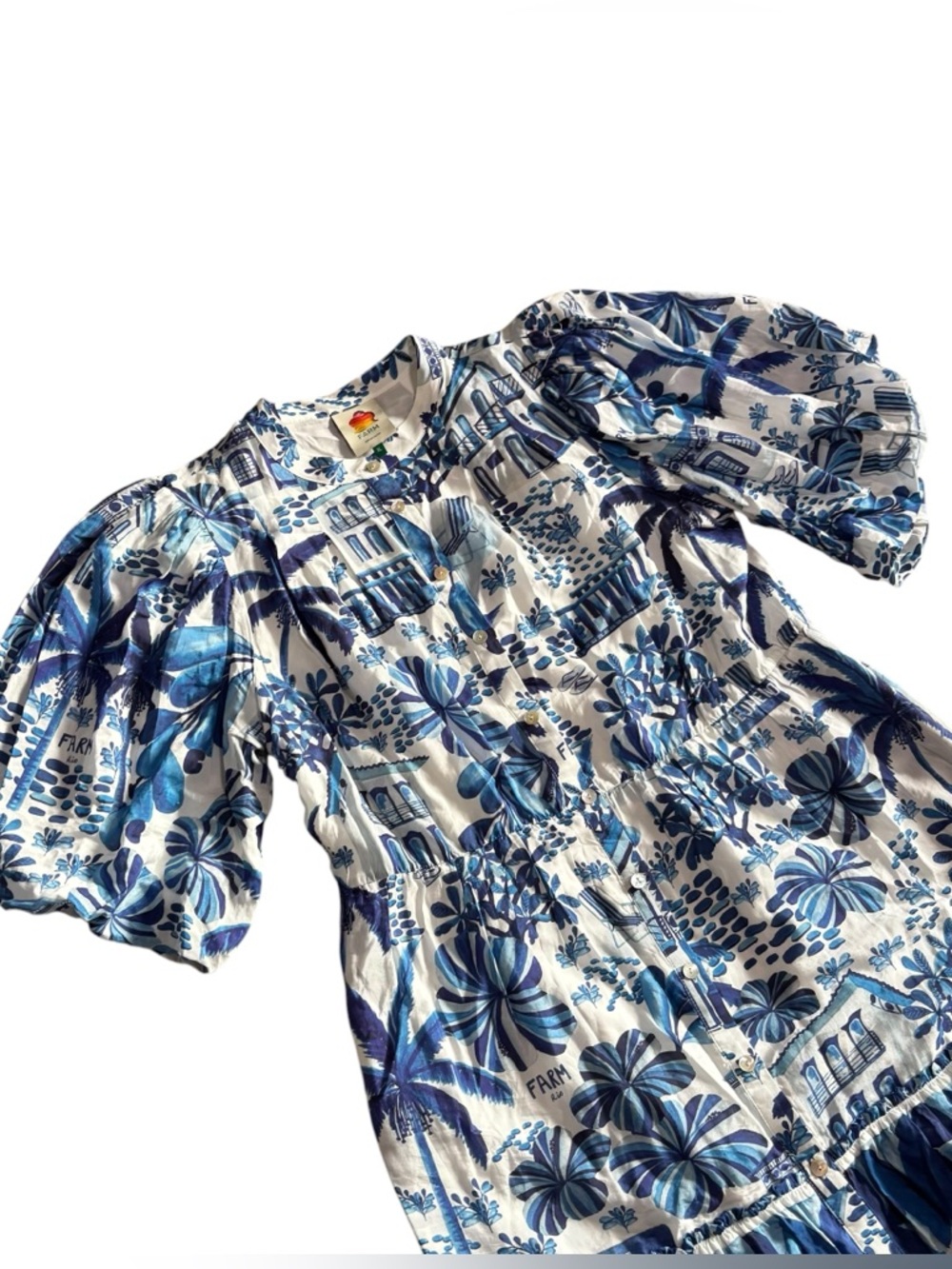 Farm Rio Sweet Rio Puff Sleeve Mini Dress - Picture 5 of 7